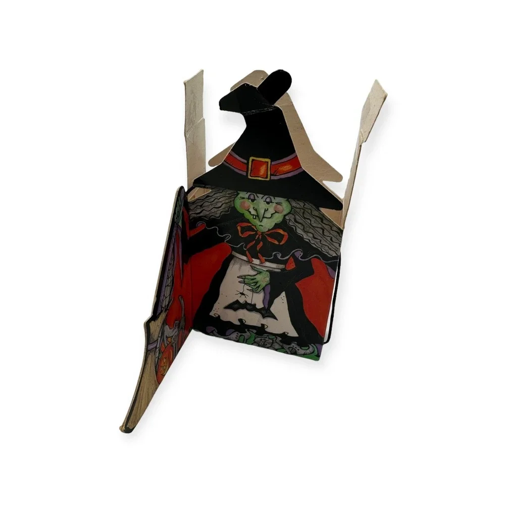2 VTG 80s Midwest Imports of Cannon Falls Halloween Paper Witch Boxes Die Cut‎